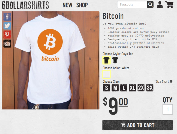 Bitcoin-Kleidung im Internet kaufen