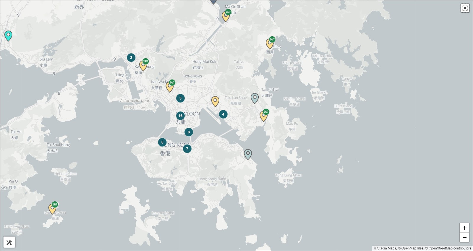 Mapa dels caixers automàtics de Bitcoin a Hong Kong i voltants